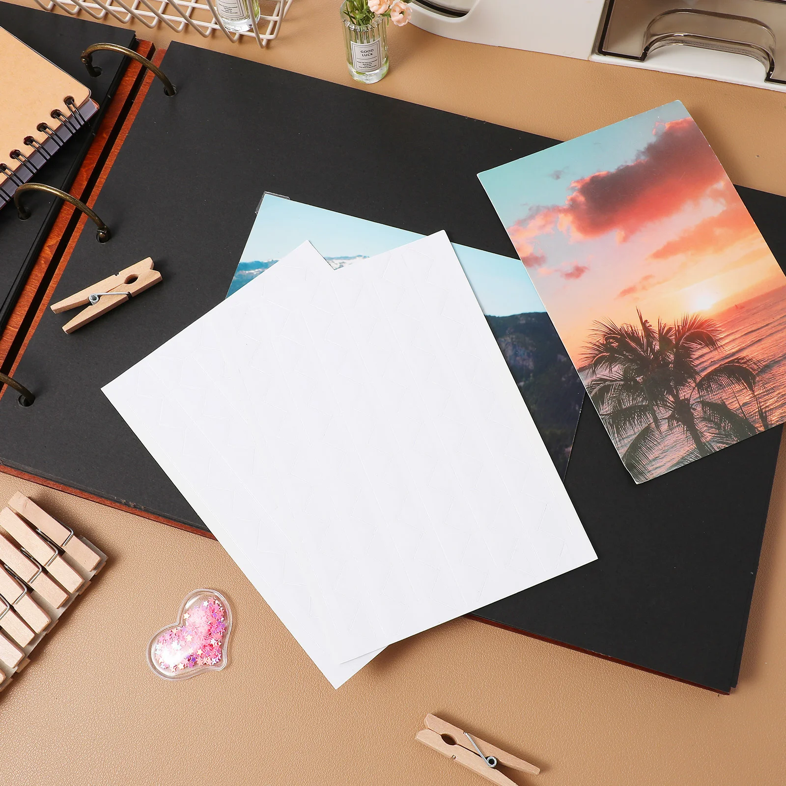 

20 Sheets Pvc Corner Stickers Transparent Adhesive Photo Mounting Tabs For Scrapbook Album Diy Craft Clear Picture Corners