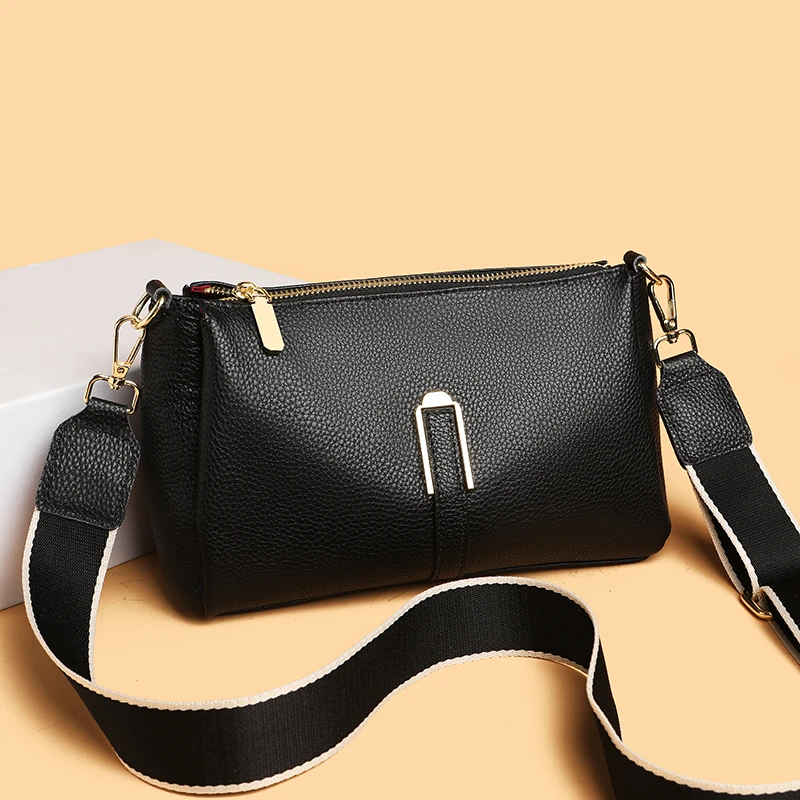 Mode Schoudertas Dames Eenvoudige Zachte Lederen Crossbody Tassen Voor Vrouwen Hoge Kwaliteit Dames Koeienhuid Messenger Zak