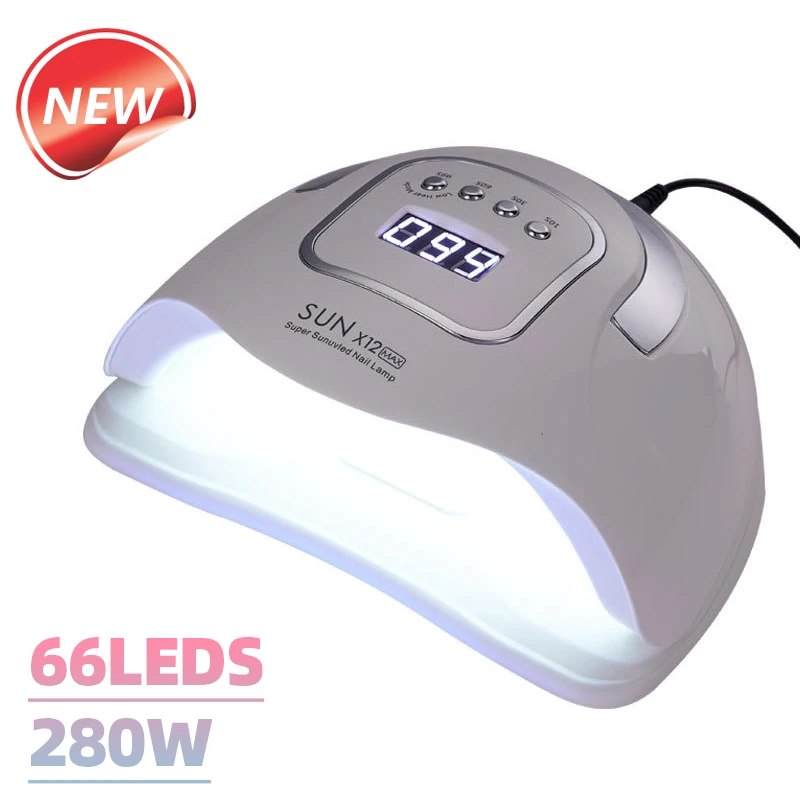 280w UV-LED-Lampe für Nägel Maniküre Trocken lampe leistungs starke 66leds Nagel trockner mit großen LCD-Touch Nail Art Salon Ausrüstung