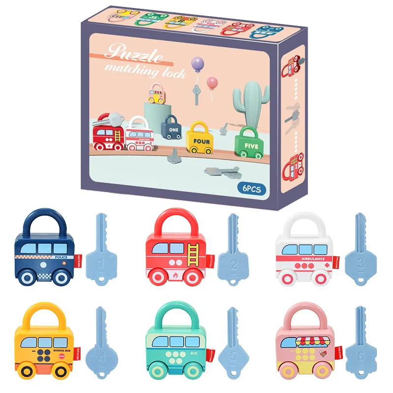 Bloqueio Aprendizagem Crianças com Chaves Alfabeto Jogos de Carros Montessori Brinquedos Educativos Números Matching Contando Brinquedos Matemáticos Para Crianças