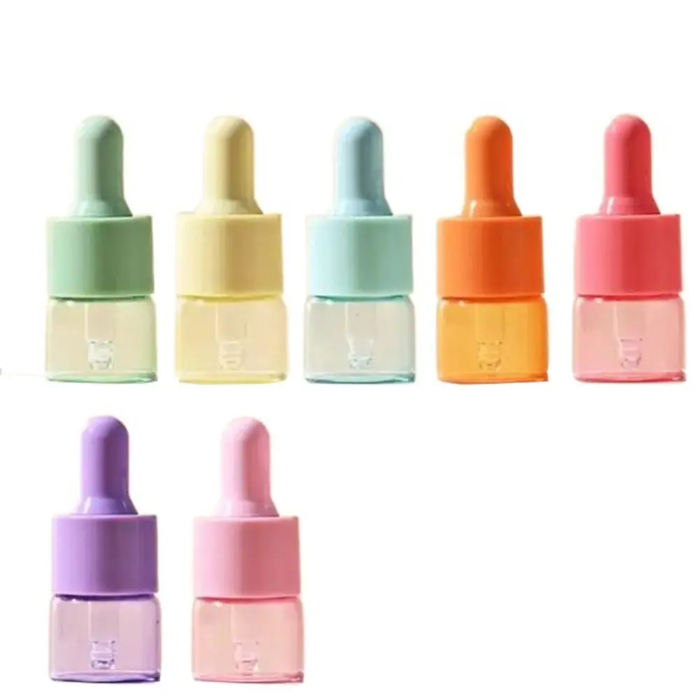 

Набор из 7 многоразовых мини-флаконов-капельниц, цвет макарон, пустые емкости 5 мл/10 мл/15 мл, герметичные стеклянные флаконы для эфирных масел