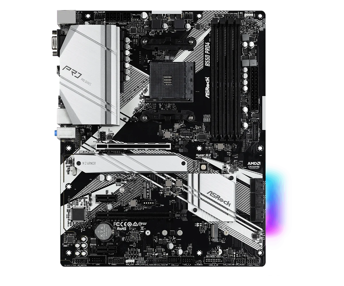 ASRock B550 Pro4 마더보드 AMD B550 소켓 AM4 지지대 Ryzen 5 5500 5700G 4600GE 3400G PRO 4650G CPU DDR4 128GB M.2 ATX