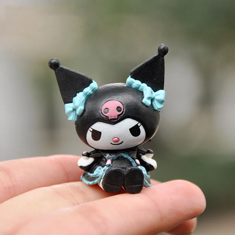 Kuromi Anime Figure Toys Sanrio Cartoon My Melody Mini Model Doll Children\'s Cake Decorations Cute Car Ornaments