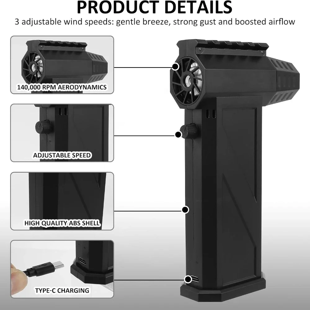 X3Pro Ventilatore d'aria 140000 giri/min Turbo Jet Fan Potente polvere del computer che soffia Strumenti di pulizia Tipo-C Ricarica Asciugatrice portatile portatile