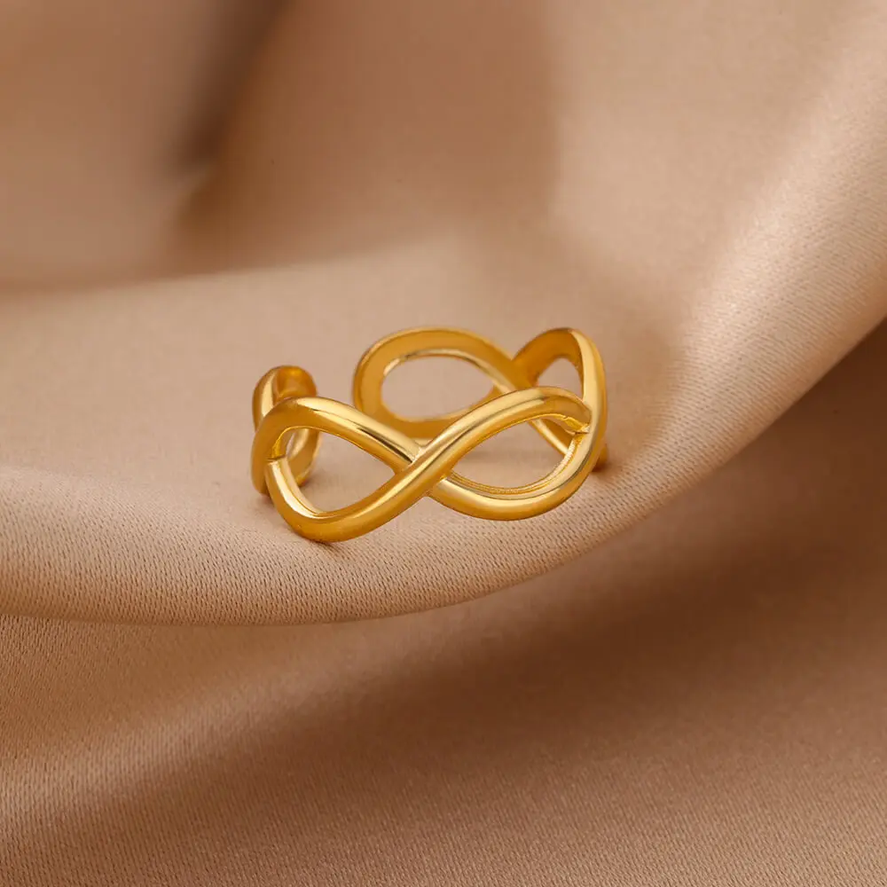 خاتم مفتوح للنساء مطلي بالذهب من الفولاذ المقاوم للصدأ ، كلمة عربية ، مجوهرات زوجين ، هدية حب أبدية ، رومانسية جديدة #5