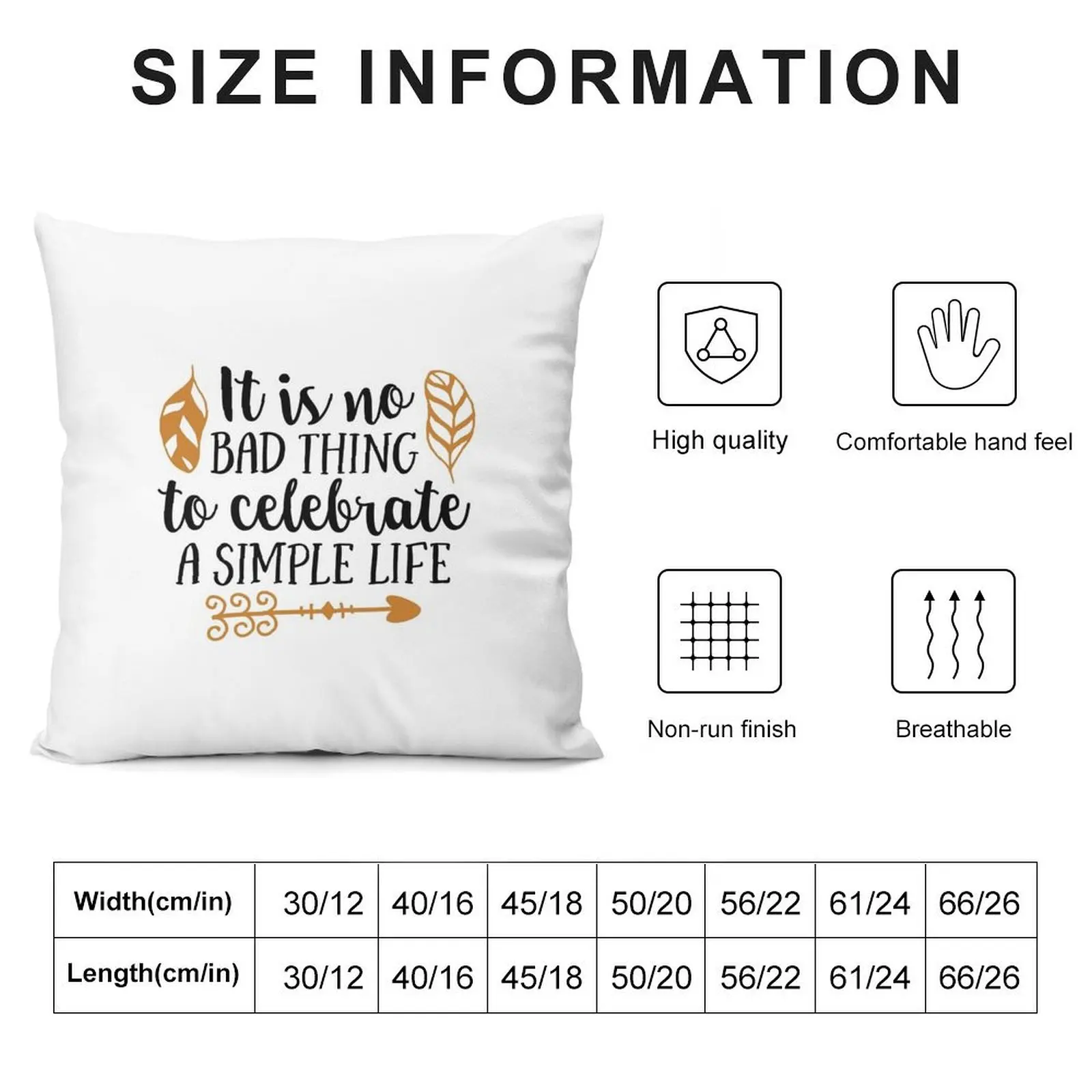 It Is No Bad Thing To Celebrate A Simple Life Throw Pillow Decorative Cover For Living Room Cushions pillow