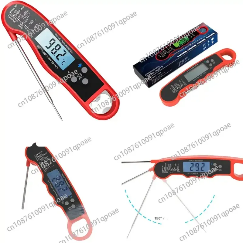 Cross-Border Large Screen Digital Display Easy-to-Read Waterproof BBQ Thermometer Food Thermometer for TM02 for Kitchen