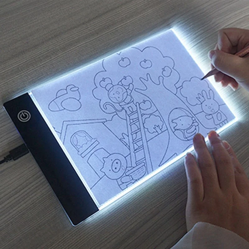 Almohadilla de copia de dibujo Led, mesa de animación, pintura, juguetes educativos, tablero regulable de 3 niveles, regalo, Bloc de notas con luz ajustable para niños