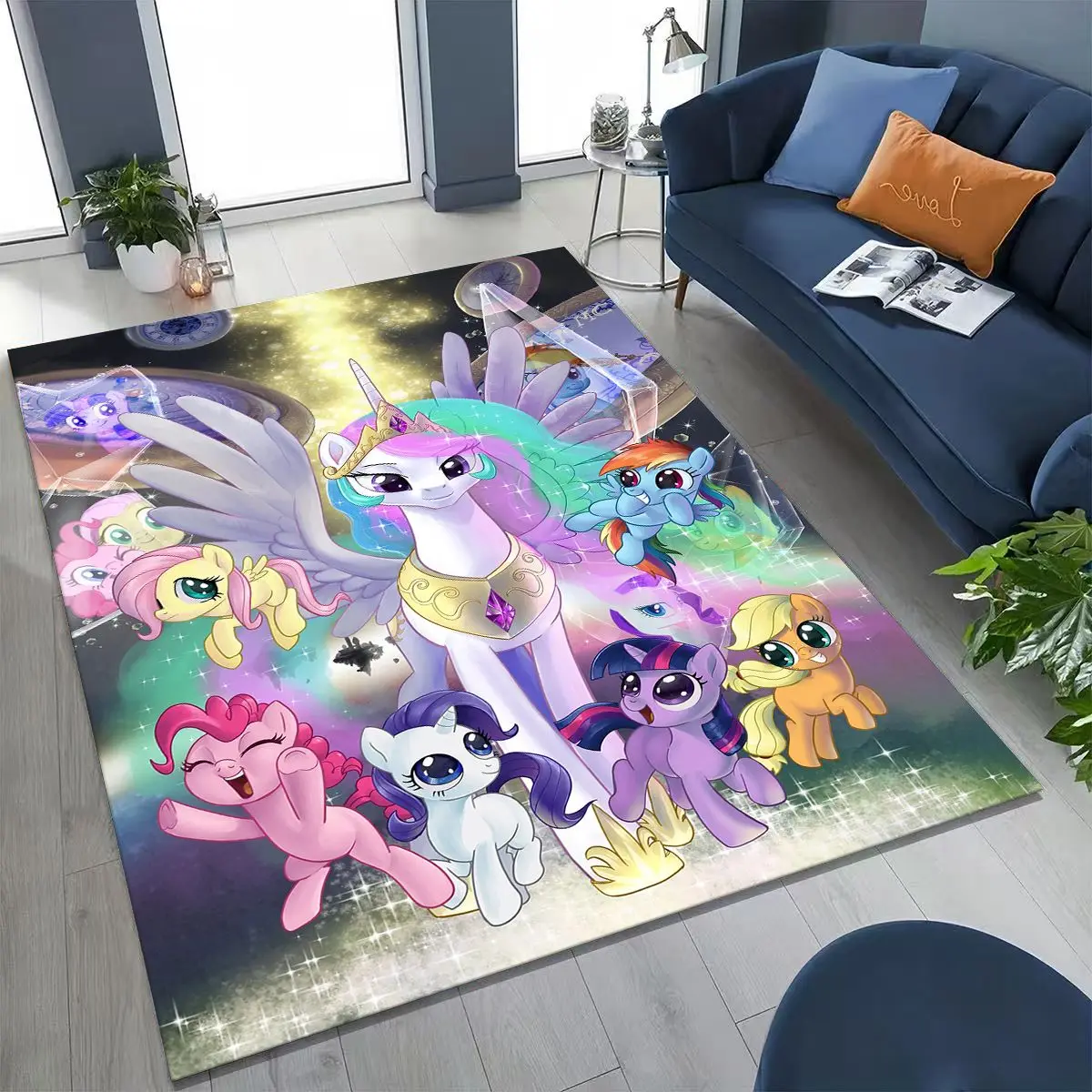 

27 Style My Little Pony Cartoon Rug for Bedroom Living Room Sofa Home Doormat Decor, Large Kids Play Non-slip Floor Mat Gift