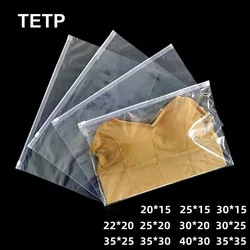 TETP 50Pcs Transparent Horizontal Zipper Bags Home Travel Clothes Towel Underwear Dress Socks Storage Organizer Wholesale