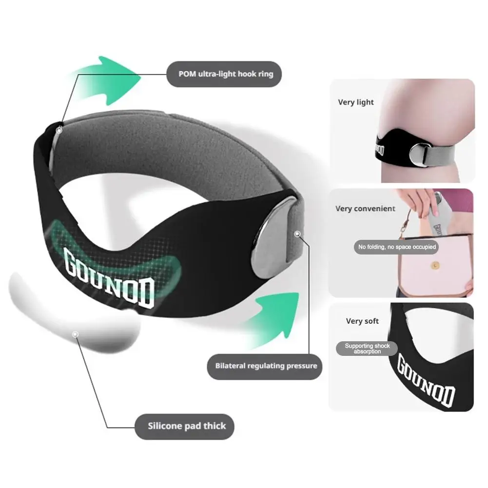 Verstellbares Rutschfestes Patella-Band Stabilisator Kniebandage Silikon Kniescheibensehnen-Stützband mit 3D-Airbag für Sport – Detail 4