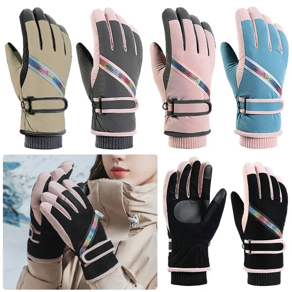 High-quality Winter Warm Snow Gloves Touch Screen Non-slip Riding Gloves Reflective Waterproof Ski Gloves Outdoor