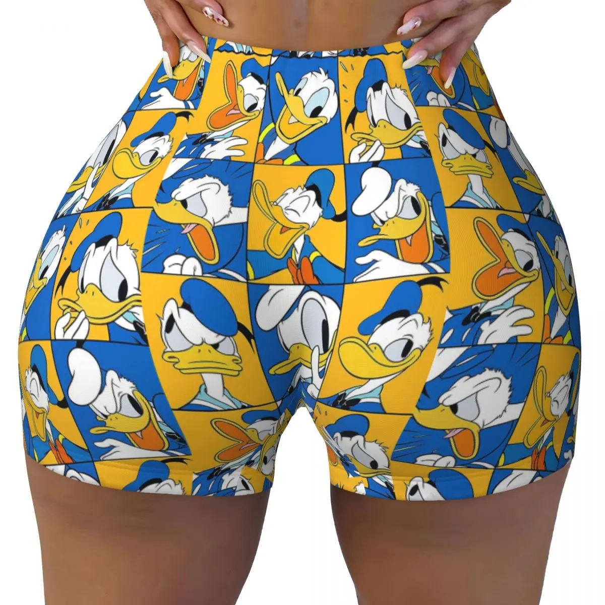 

Custom Women Donald Duck Anime Cartoons Workout Yoga Shorts Gym Athletic Volleyball Biker Shorts