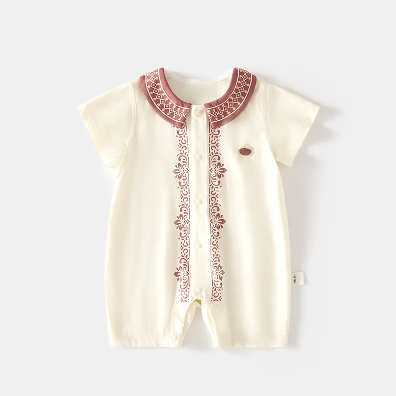 

Baby Summer Ice Oxygen Cotton Short Sleeve Rompers Newborn Boneless Bodysuits Conditioning Clothes Baby Toddler Climbing Suits