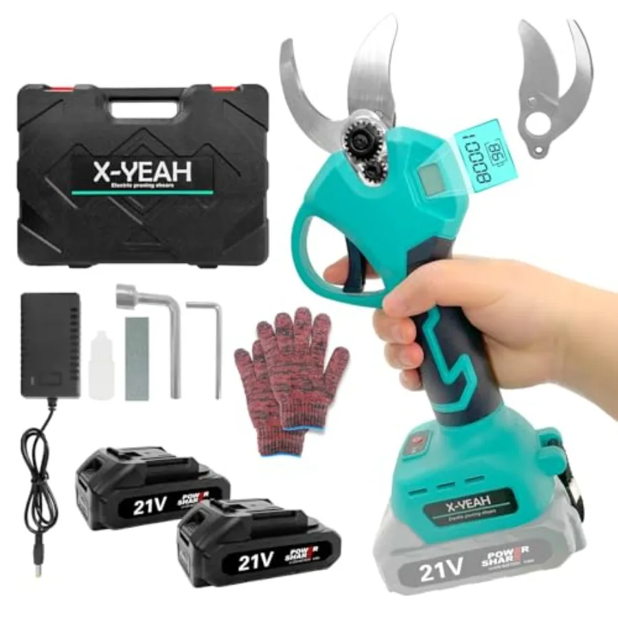 

Набор электрических секаторов - беспроводные садовые ножницы с бесщеточным двигателем 21В, 2 аккумулятора по 2000 мАч и зарядное устройство