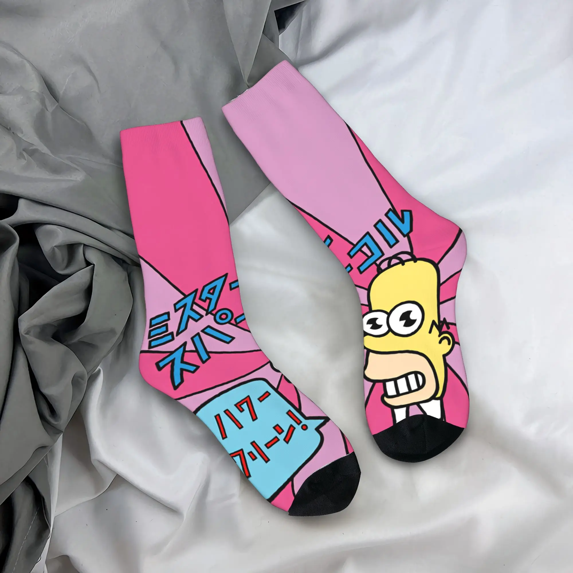 The S-simpsons  Socks  Kawaii Stockings Winter Non Slip Adults Men Socks High Quality Pattern Skateboard Socks