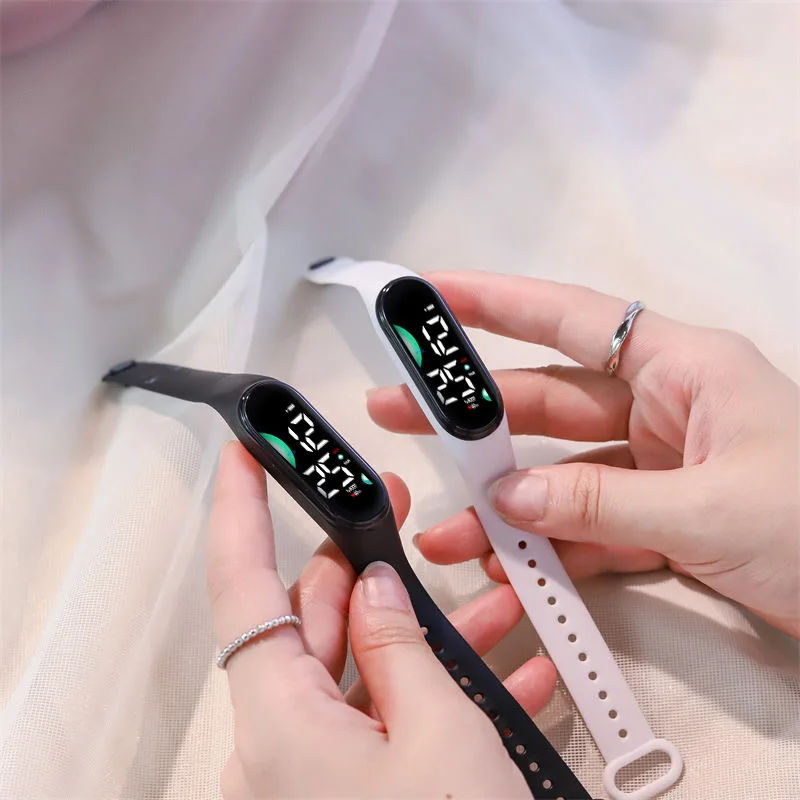 Reloj LED Impermeable para Niños, Reloj de Pulsera con Pantalla LED Táctil, Correa de Silicona, Relojes Electrónicos Deportivos para Hombres y Mujeres, No-smart