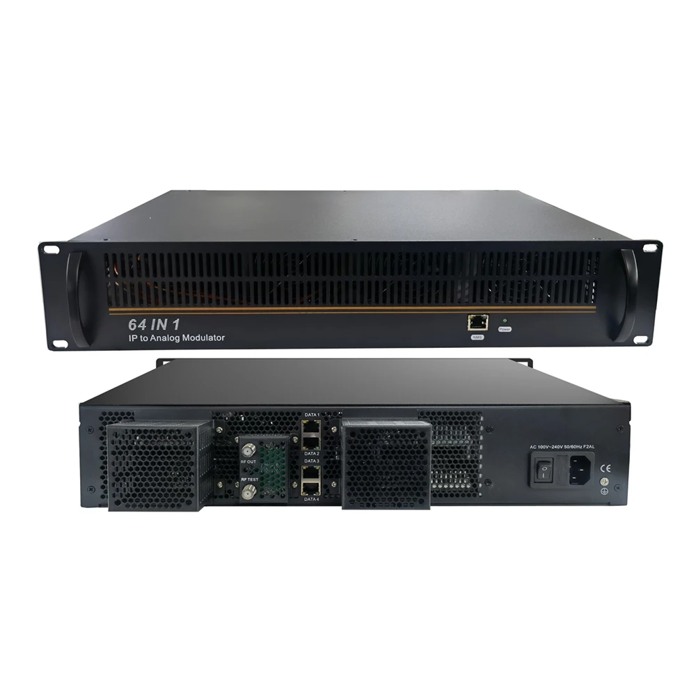 64 Modulatore RF da IP a PAL/NTSC UDP/RTP, cavo convertitore da IP a analogico Apparecchiatura frontale