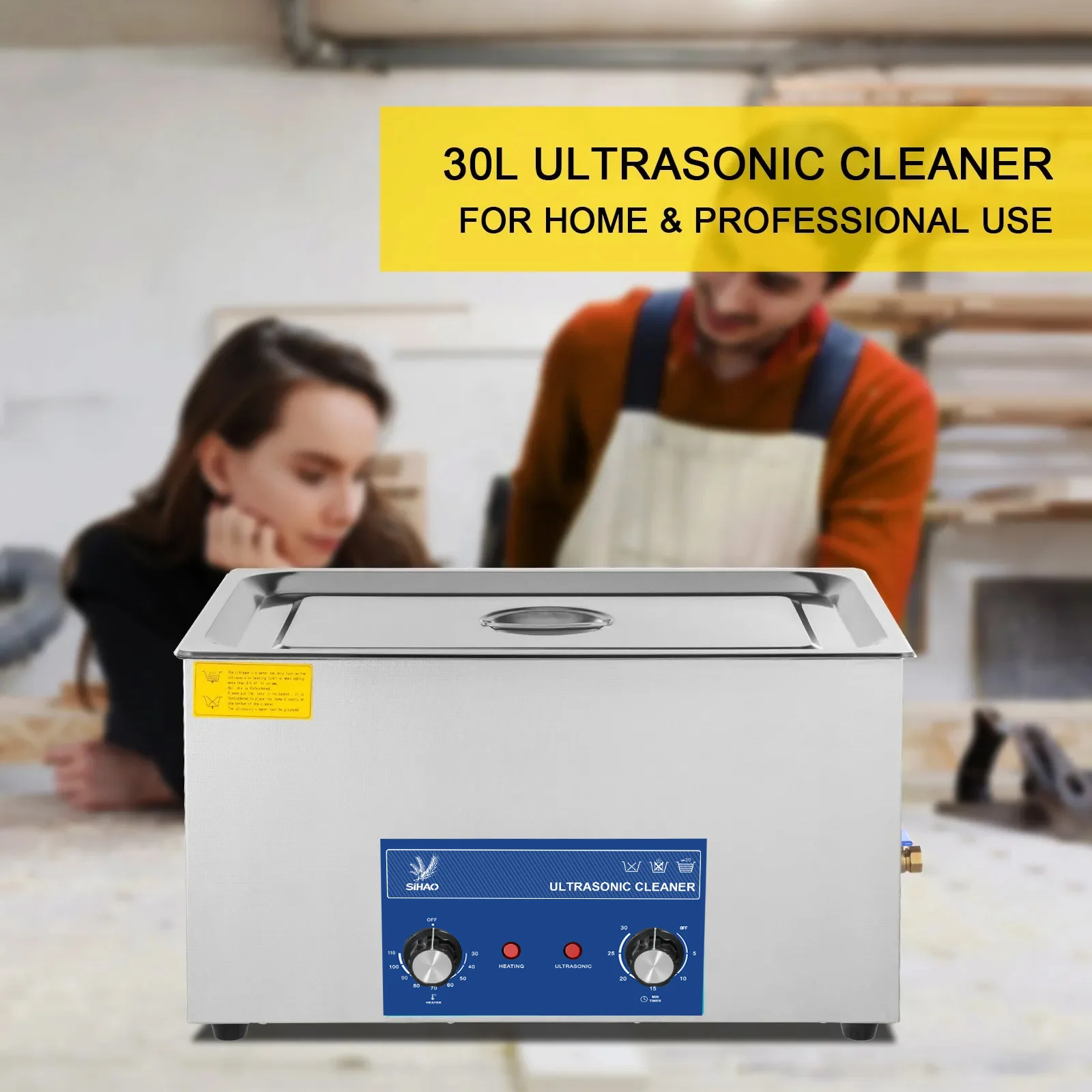 SIHAO 40KHZ Ultrasound Cleaning Machine With Heated Washing 2-30L Professional Ultrasonic Cleaner for Jewelry Eyeglass Rings