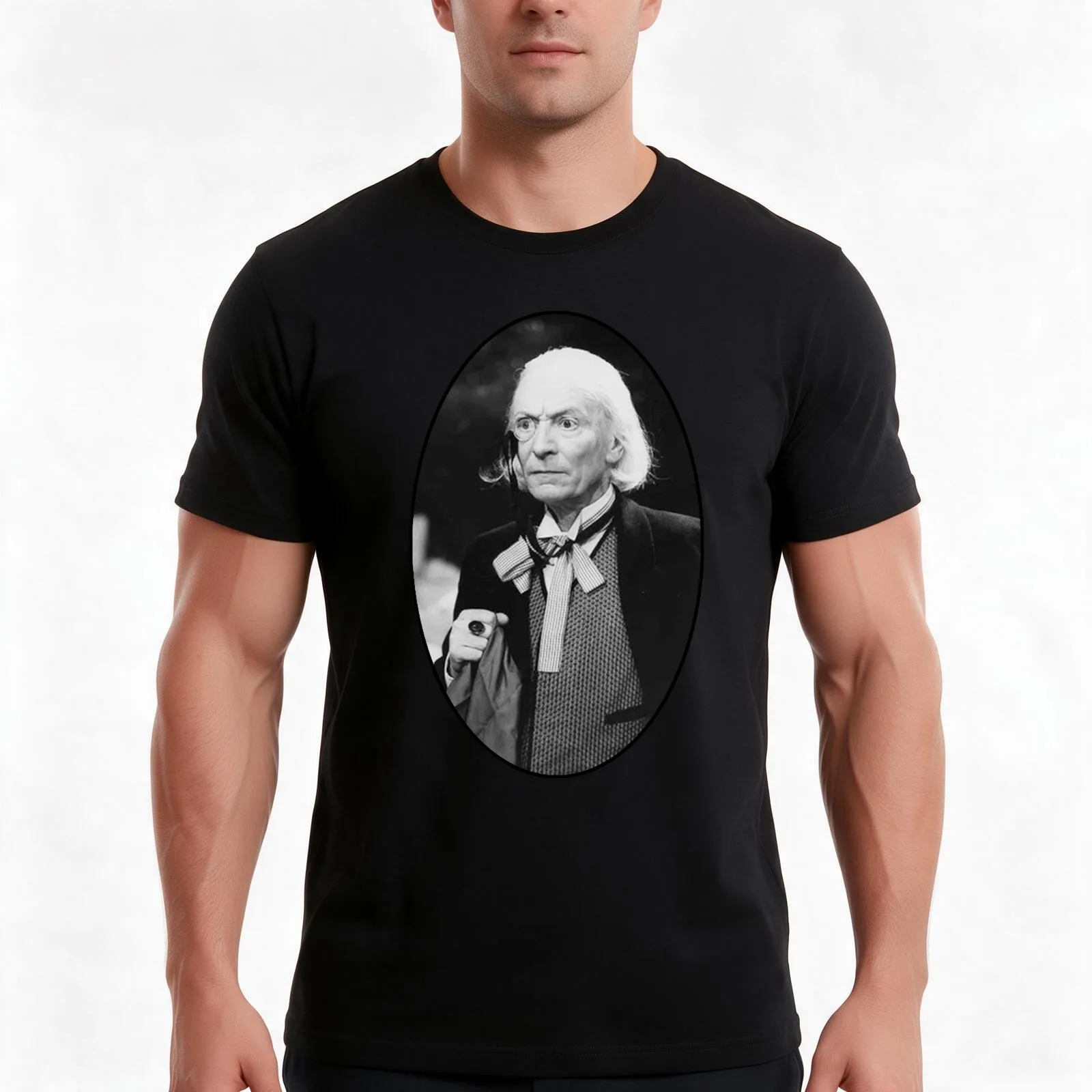 William Hartnell Shirt (1st Doctor) T-Shirt, Summer Casual Cotton Tee, Oversized Streetwear Tops, Vintage Graphic Print