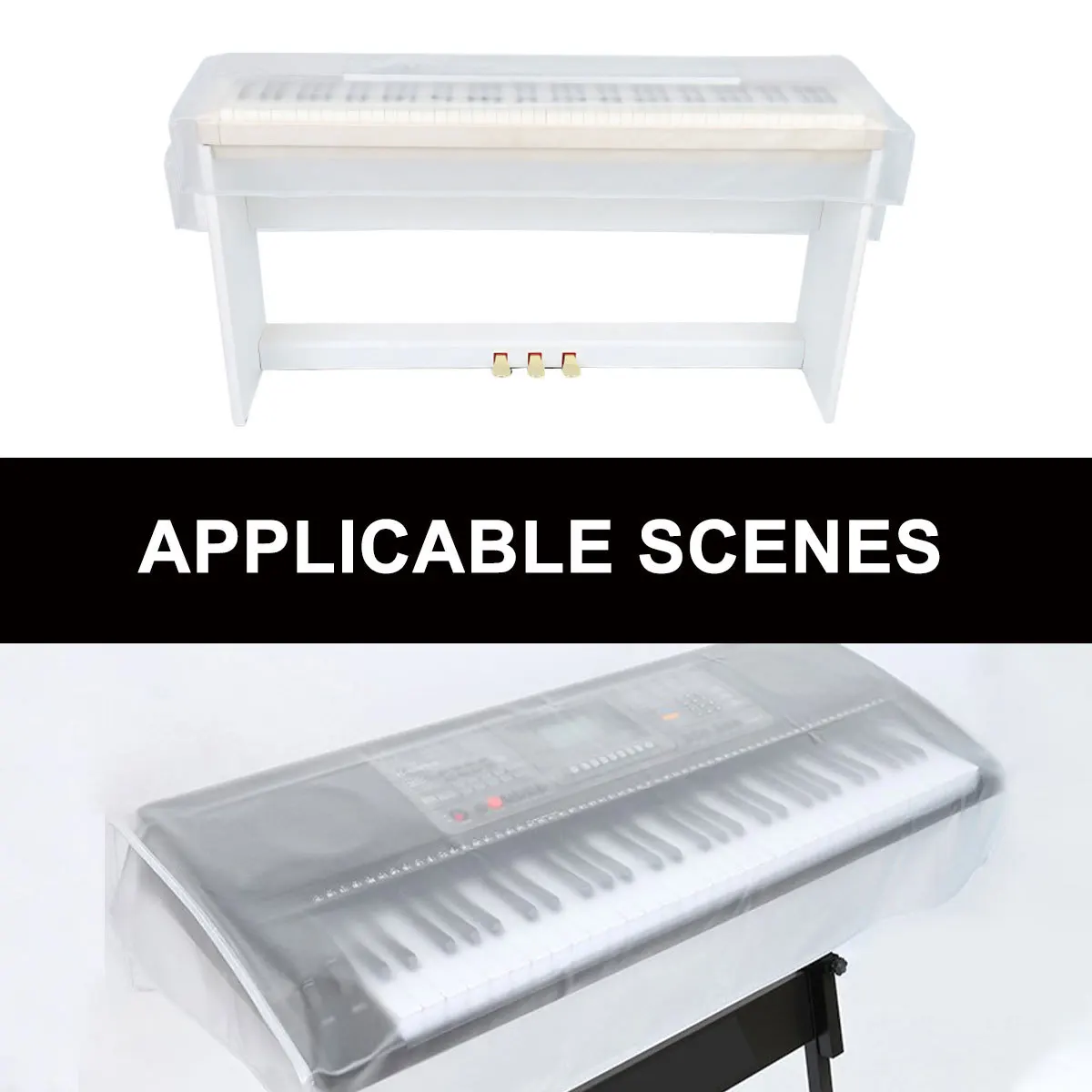

Anti-Dust Cover For 61-Key Keyboard Clear Frosted Waterproof Protective Case For Digital Piano Instrument Accessory