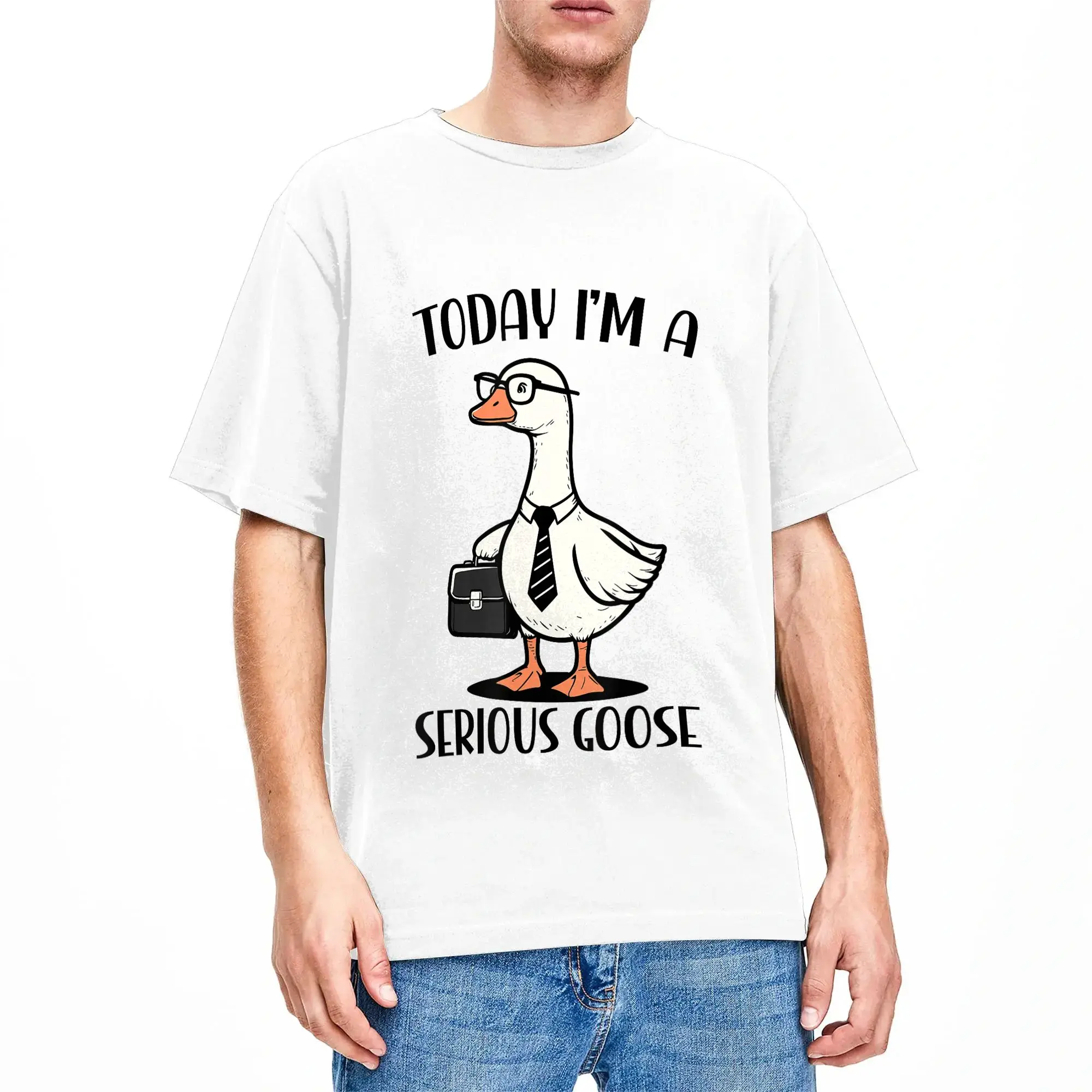 Men T-Shirt Today I‘m A Serious Goose T Shirts Hipster  Summer Tees Streetwear Cotton Clothing Gift