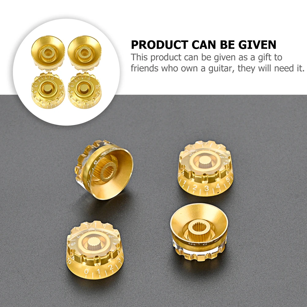 

4 Pcs Potentiometer Guitar Knob Electric Bass Control Knobs Plastic Instrument Tone