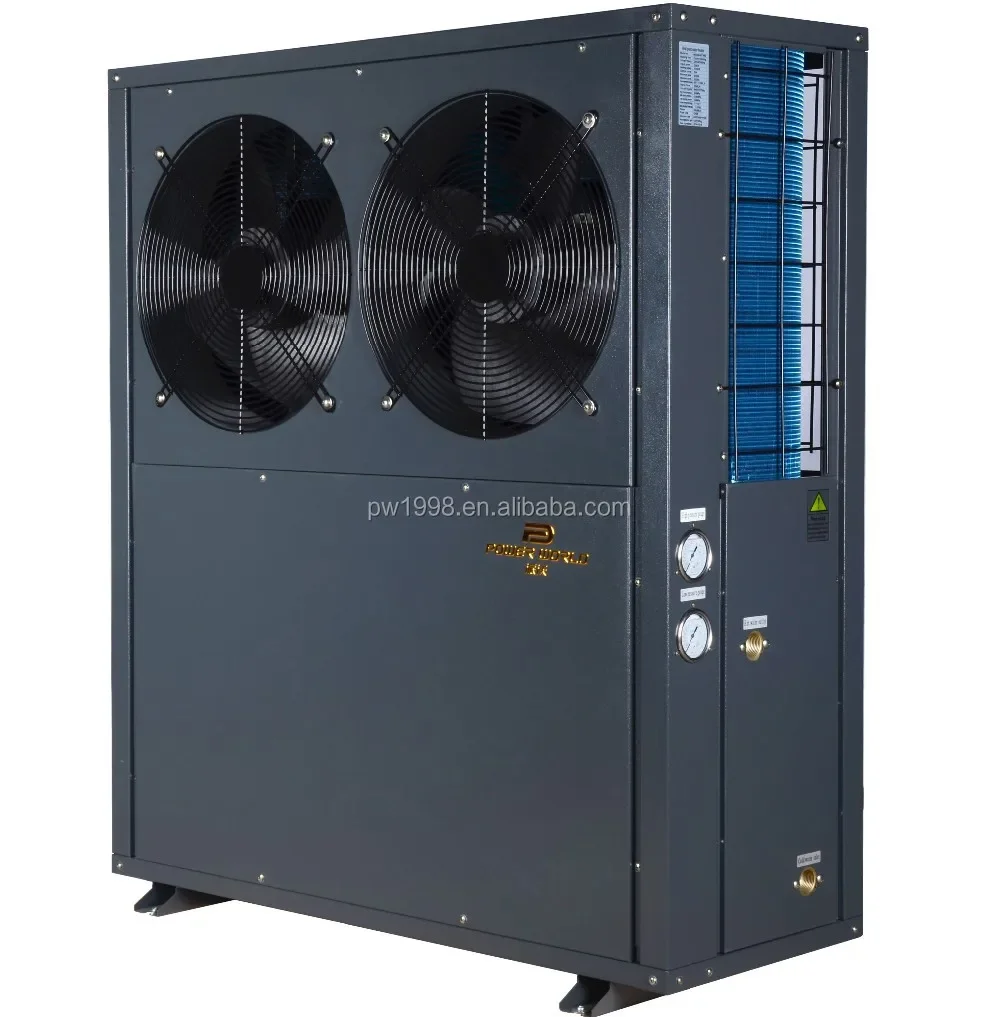 Power World High Temperature commercial heat pump 7.4KW to 82.6kw 85C hot water air source water heating pump