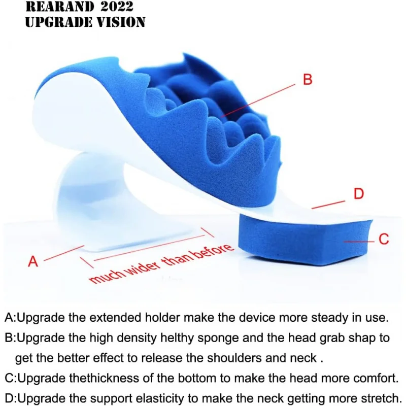 Ergonomic Neck Stretcher for Pain Relief Cervical Traction Device, Spine Alignment TMJ & Headache Relief Shoulder Relaxer Pillow