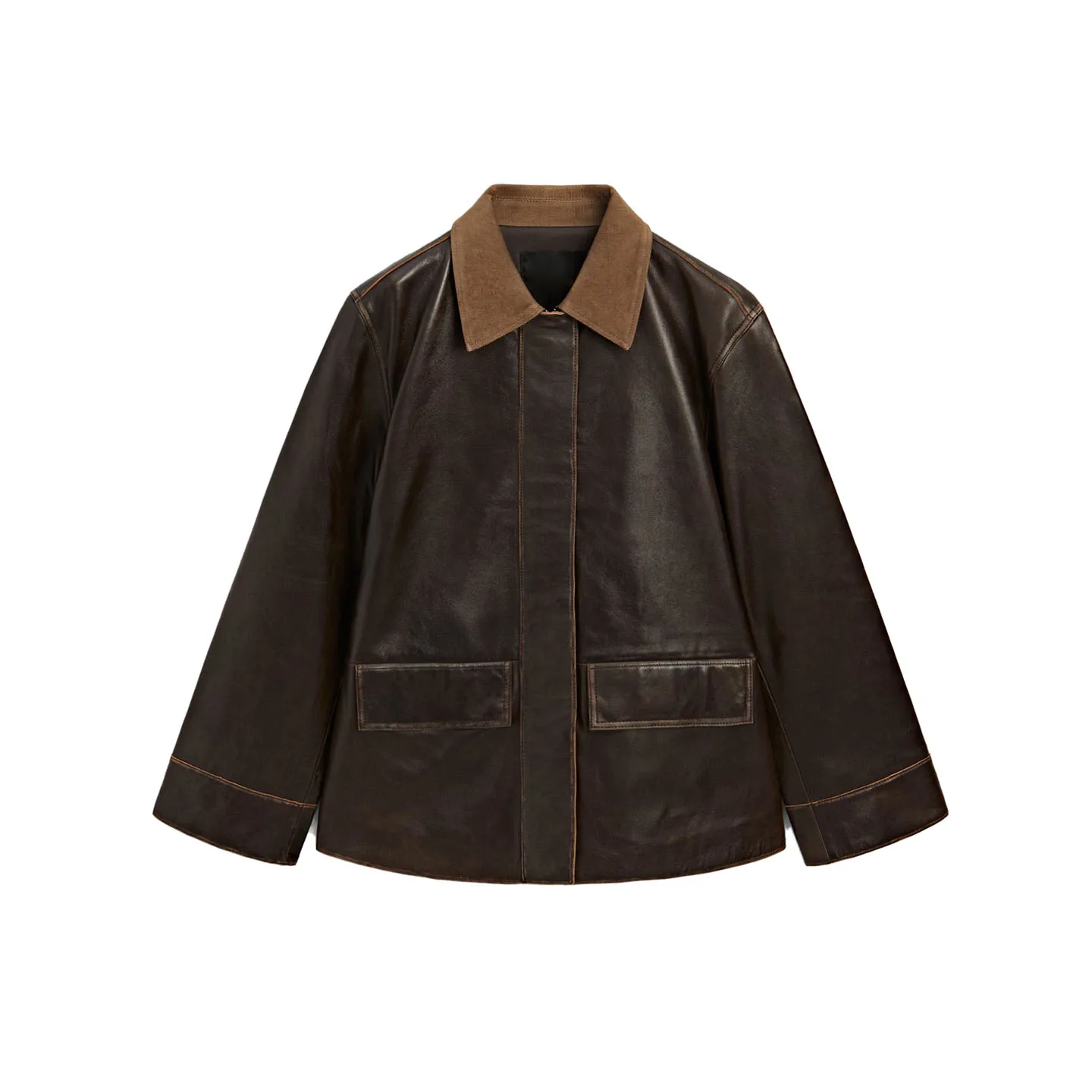 Retro Sle Damen Parka Mantel Kunstleder Cordkragen Barn Sle Oberbekleidung Atmungsaktive Polyesterfaser Langer Sve-Reißverschluss