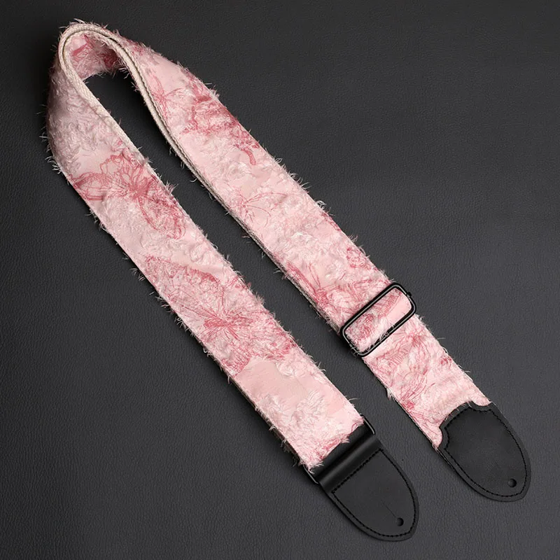 

Pale pink fringed butterfly, guitar strap, all kinds of electric guitars