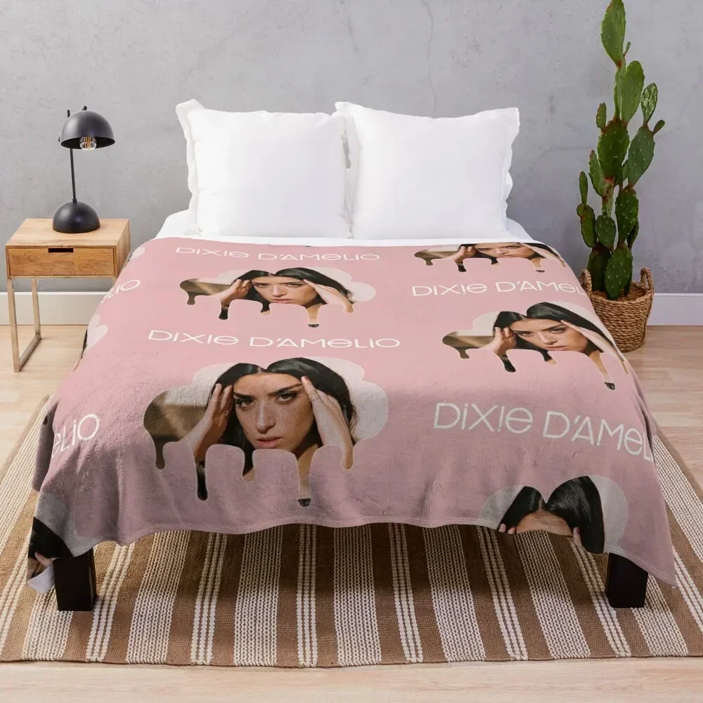 

Dixie D'Amelio Logo 2 Throw Blanket Breathable Lightweight Blanket for Adults Kids