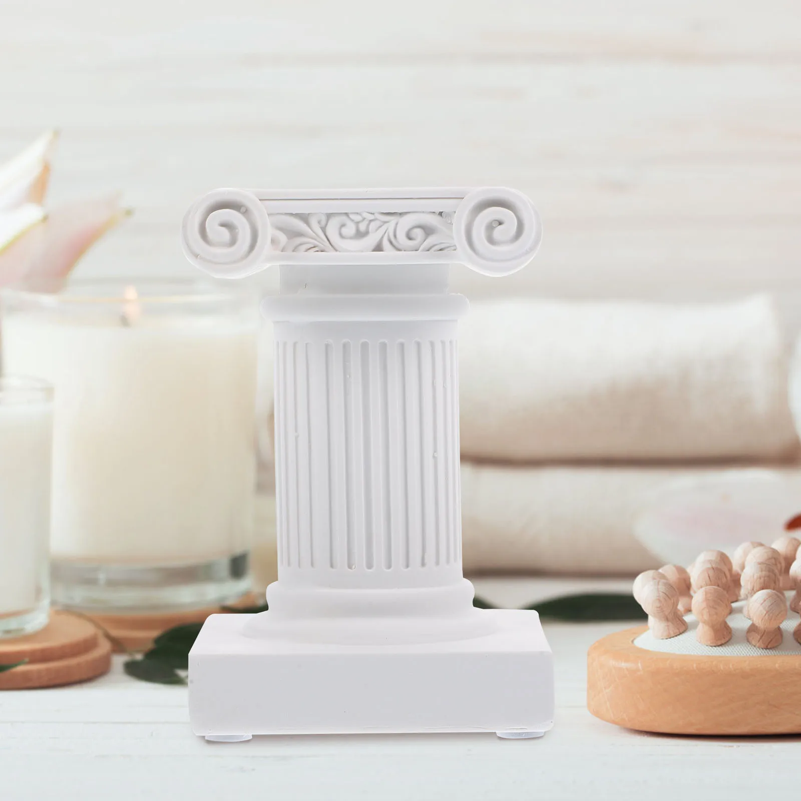 حامل عمود الراتنج زخرفة زخرفية للعمود الروماني لحفلات العشاء المنزلية وحامل عمود