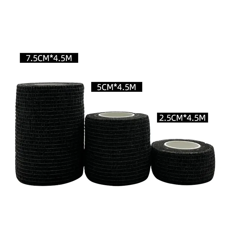 3-Piece Black Self-Adhesive Bandages