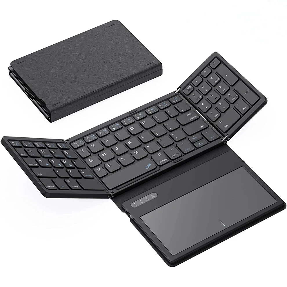 

Folding Bluetooth Keyboard,Mini Foldable Wireless Keyboard for iOS iPad Full-Size Travel Keyboard for MacOS, Windows Tablets