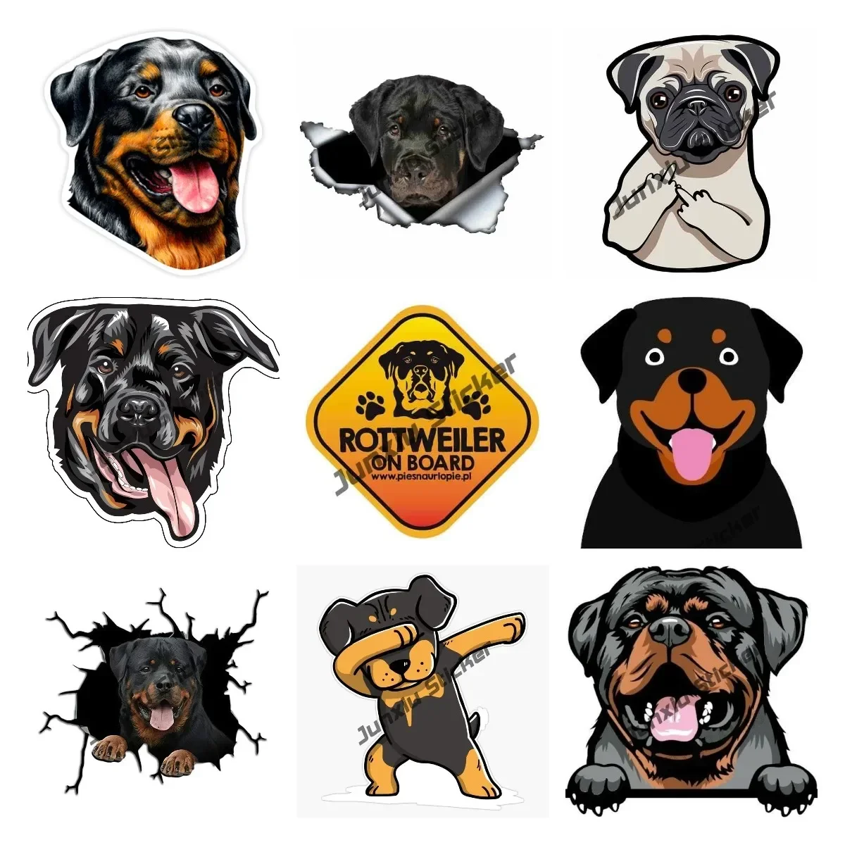 Creativity 3D Car Sticker Rottweiler Dog New Version PVC Decal Waterproof Decor Laptop Suitcase Truck Motorcycle Car Accessories