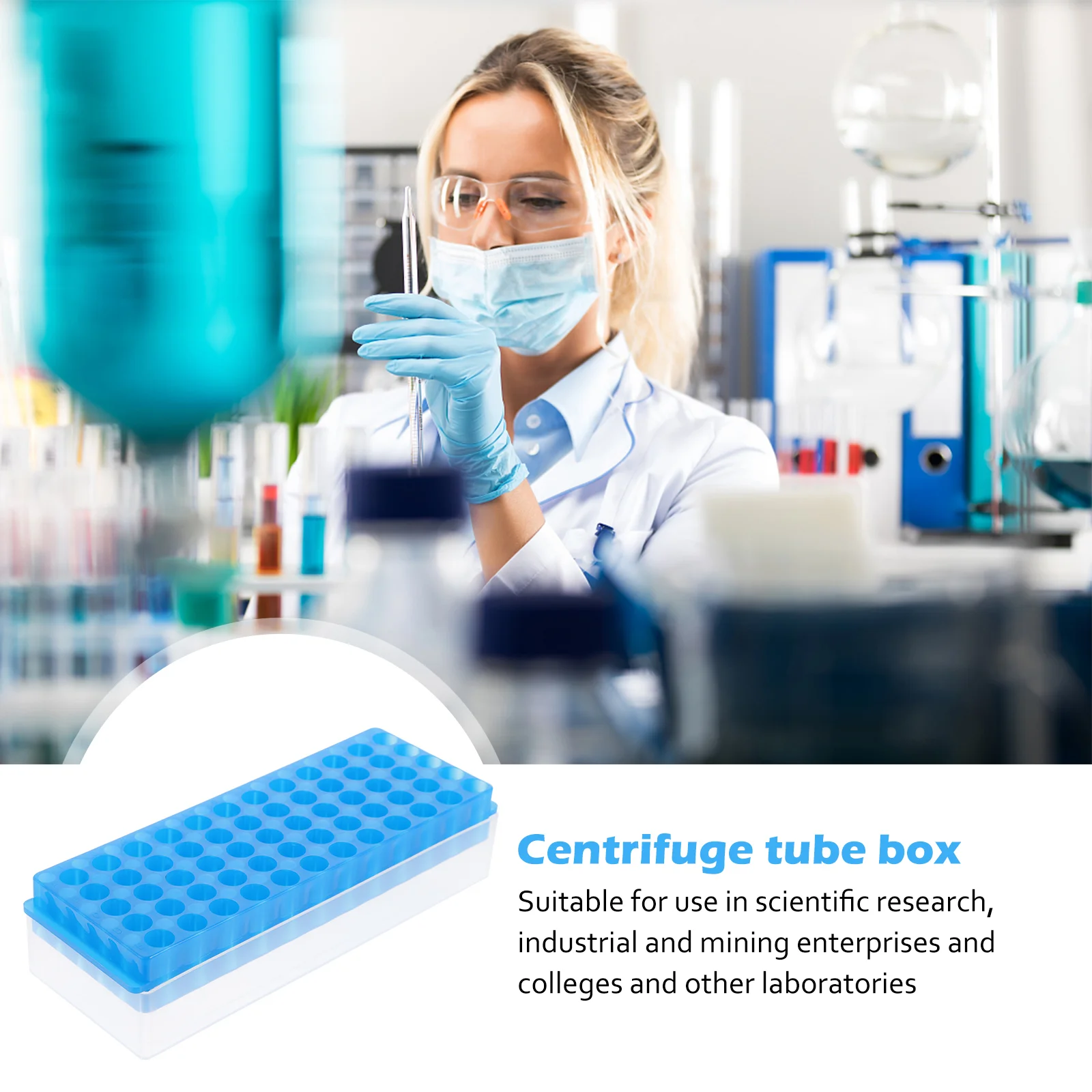 

Centrifuge Tube Rack Test Tubes Support Laboratory Tool Empty Stand for 40-hole Holder with Cover Gradillas Kit