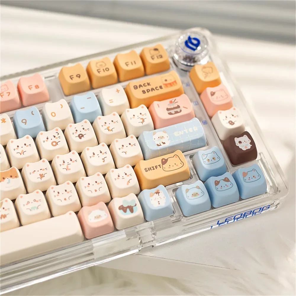 

MAO Cute Cat Key Cap Set PBT 142 Key Girl Key Cap for 60/64/84/98/108 Gaming Mechanical Keyboard MX Switch