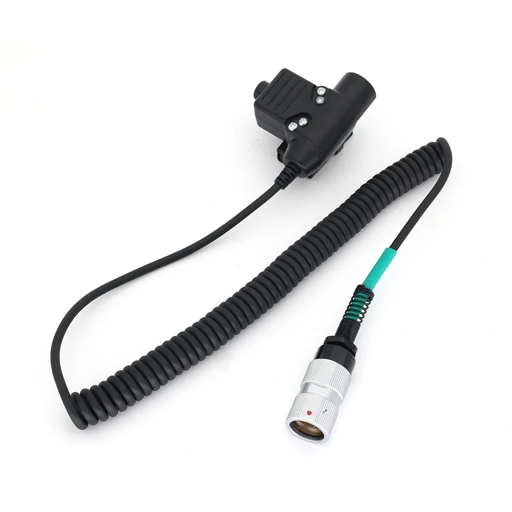 6 pin NATO Plug Walkie Talkie Headset Adapter U94 PTT Cable for PRC-152 two way radio