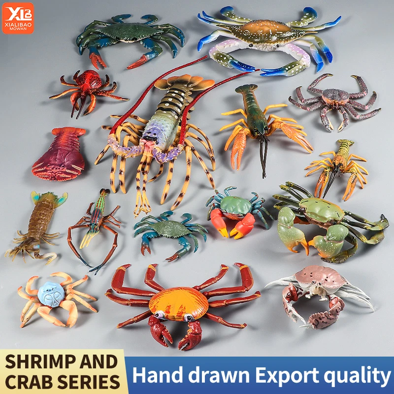 Zabawka symulacyjna dla dzieci - zwierzęta morskie - krab, homar, modele życia morskiego, figurki kolekcjonerskie, zabawka edukacyjna
