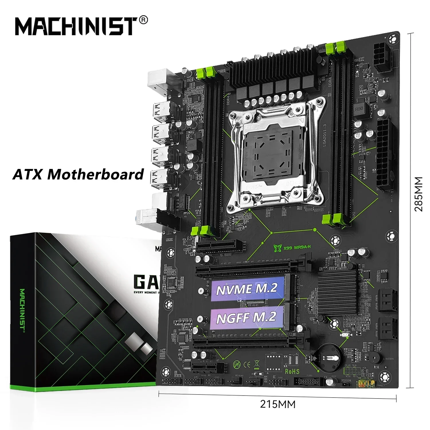 

Материнская плата MACHINIST X99 MR9A-H с поддержкой LGA 2011-3 Xeon E5 V3 V4, процессор DDR4, оперативная память ATX NVME M.2