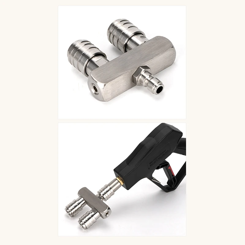 Dual Car Nozzle Adapter Rod Quick Connect Double Spray Fitting Rotating Nozzles Auto High Pressure Washer  Car Cleaning Tools*