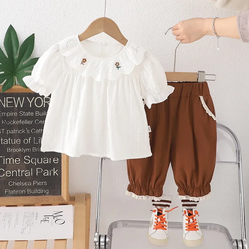 

New Summer Baby Girls Clothes Suit Children T-Shirt Shorts 2Pcs/Sets Infant Clothing Set Toddler Fashion Costume Kids Tracksuits