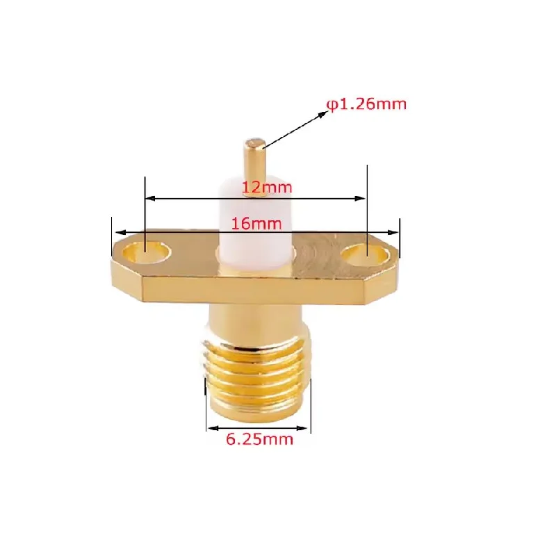 5Pcs SMA Female Chassis Panel Mount 2 Hole Post Terminal RF Connector Coaxial Adaptor New