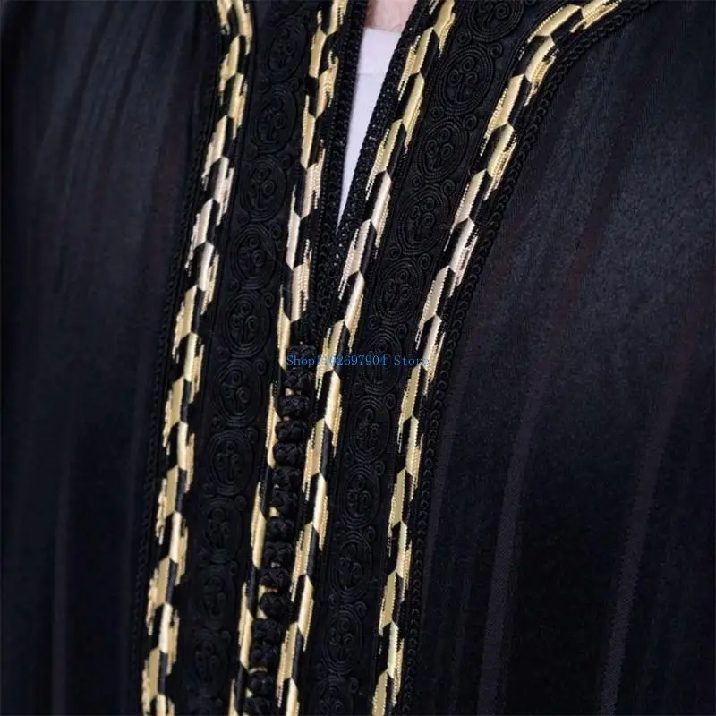 N7YF Fashion Dubai Casual Kaftan Robe O Neck Dismaning Clothing Dresses Abaya Terts