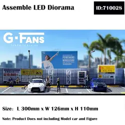 G Fans 1/64 Scale Car Garage Miniatures Model Car Parking Lot Diecast Scene Display Vehicle Parking Lots Diorama Garage Models