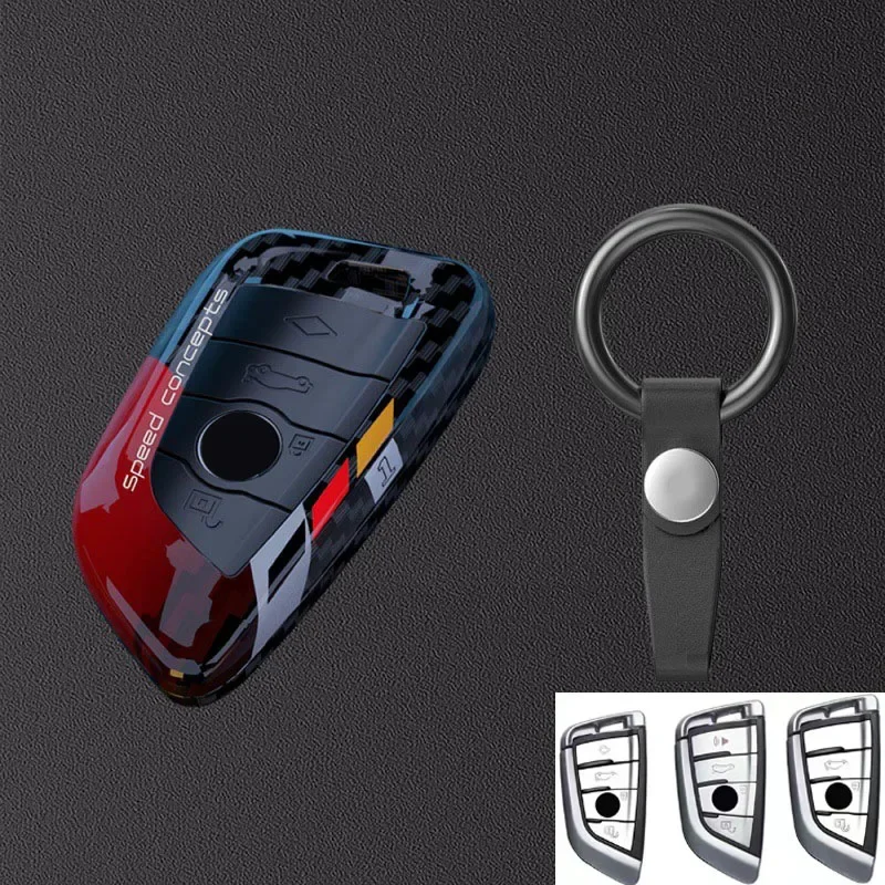 

Car Key Case Cover Shell ABS Carbon Fiber for BMW G20 G30 F15 F16 G01 G02 G05 F10 F20 F30 G07 F34 X1 X3 X5 X6 Series Key Chain