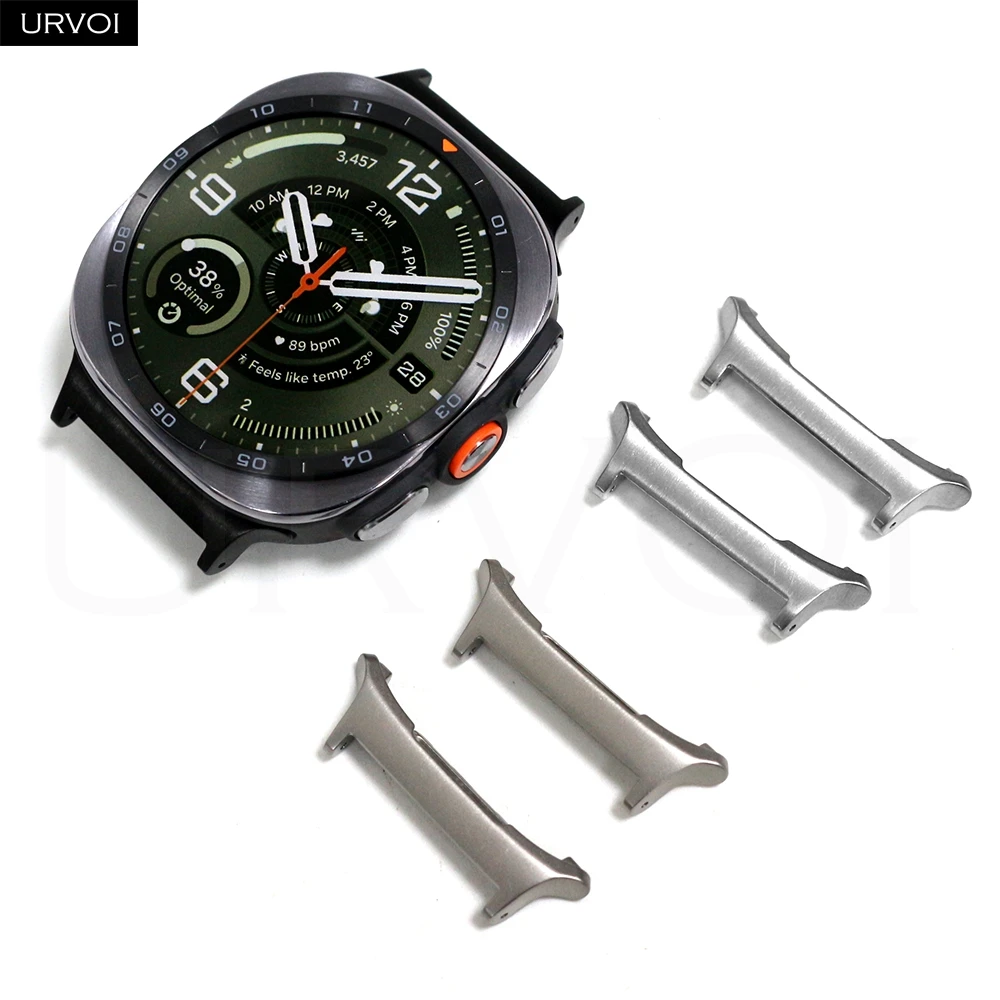 URVOI Stainless Steel Adapters for Galaxy Watch Ultra 2/1 (2025) Watch 9 8 Classic Quick Release Metal Strap Connection Switch