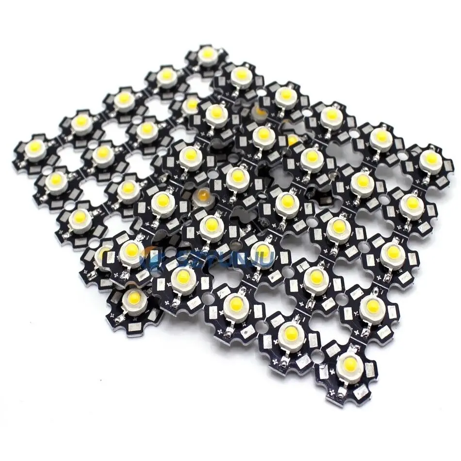 10 pz 1W 3W ad alta potenza bianco caldo/bianco freddo/bianco naturale/rosso/verde/blu/blu reale IR LED con 20mm star pcb