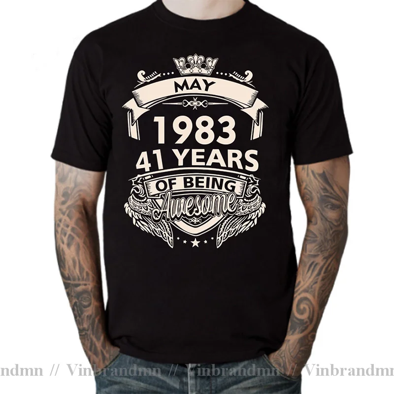 Born In 1983 November September October December January Febuary March April May June July August 41 Years Awesome Birth T Shirt